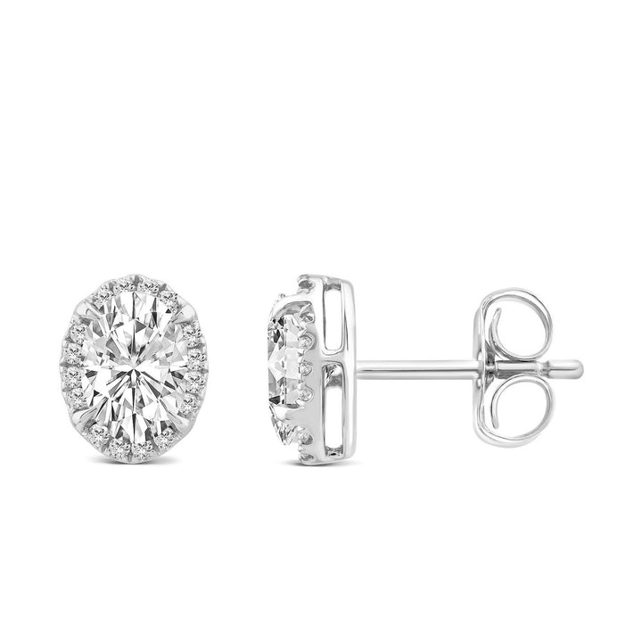 Oval Halo Earrings