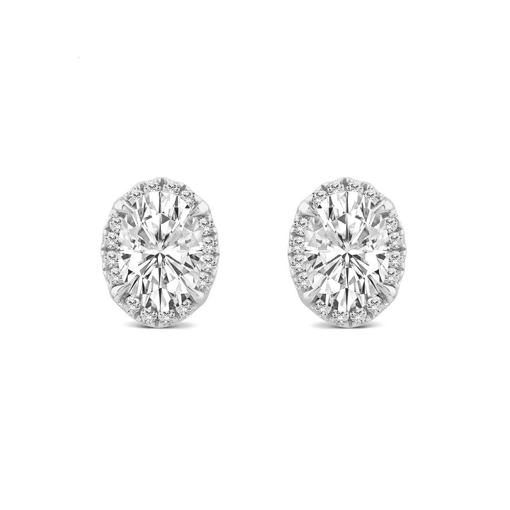 Oval Halo Earrings
