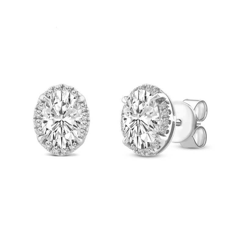 Oval Halo Earrings