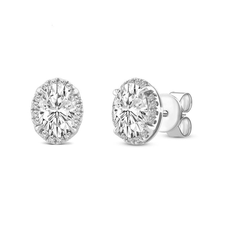 Oval Halo Earrings
