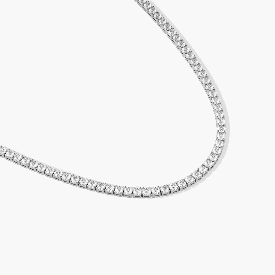 Round Diamond Tennis Necklace