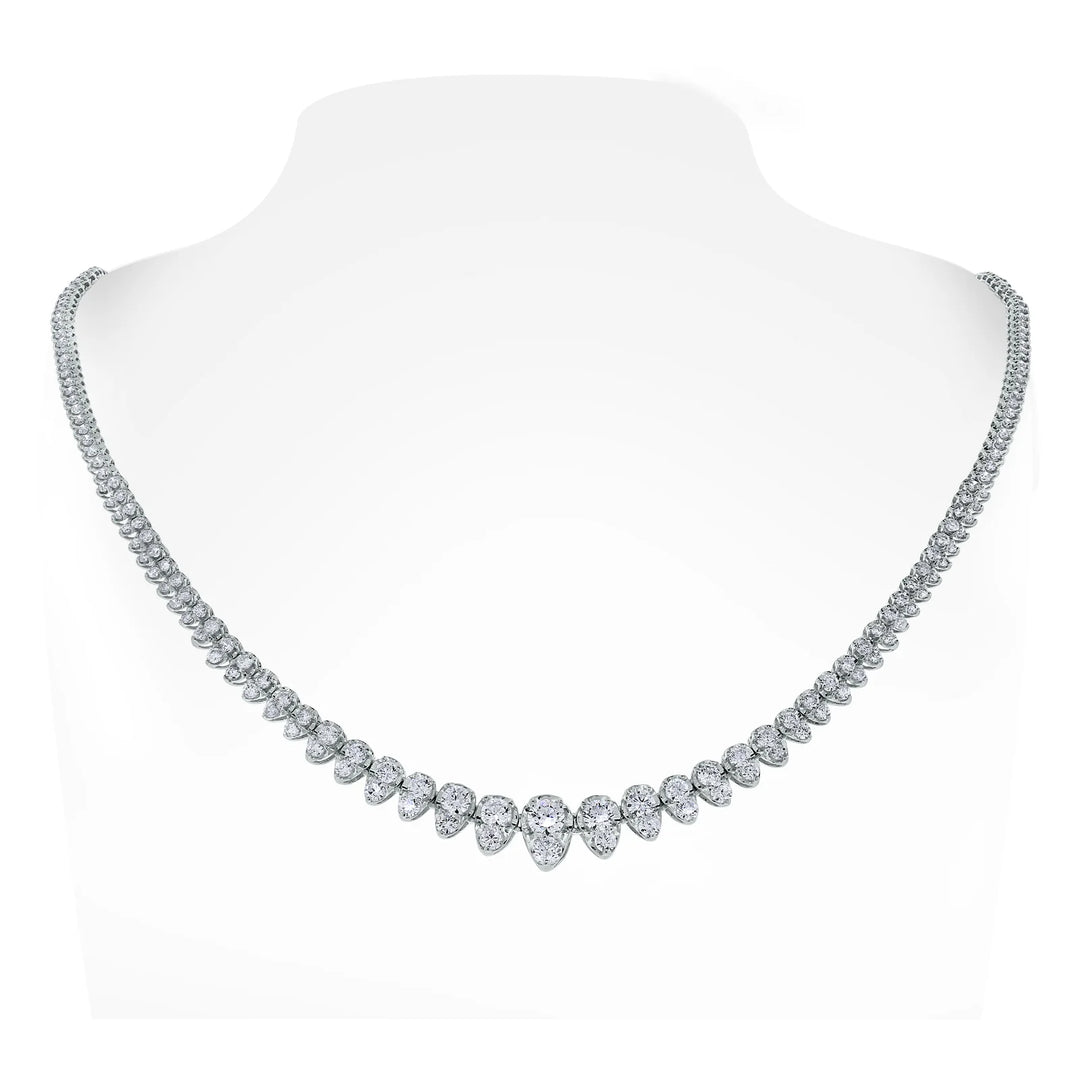 PearDiamond Tennis Necklace