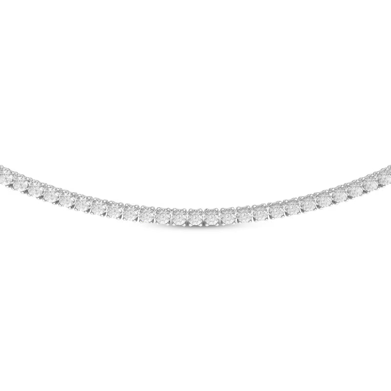 Round Diamond Tennis Necklace