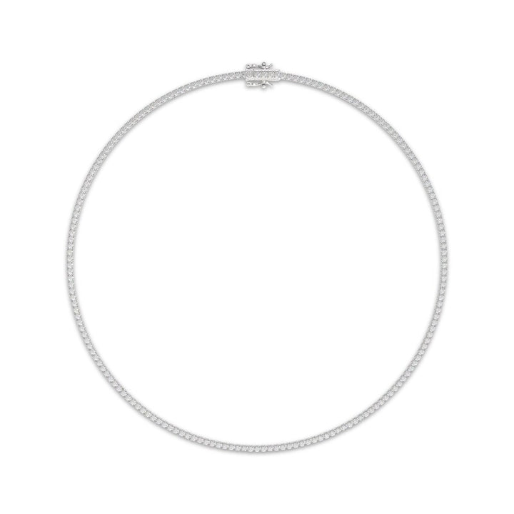 Round Diamond Tennis Necklace