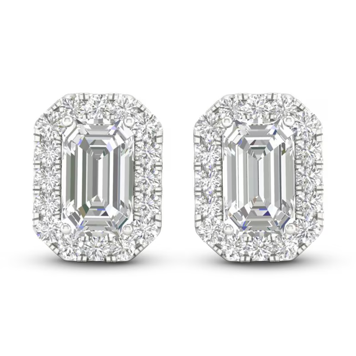 Emerald halo Earrings