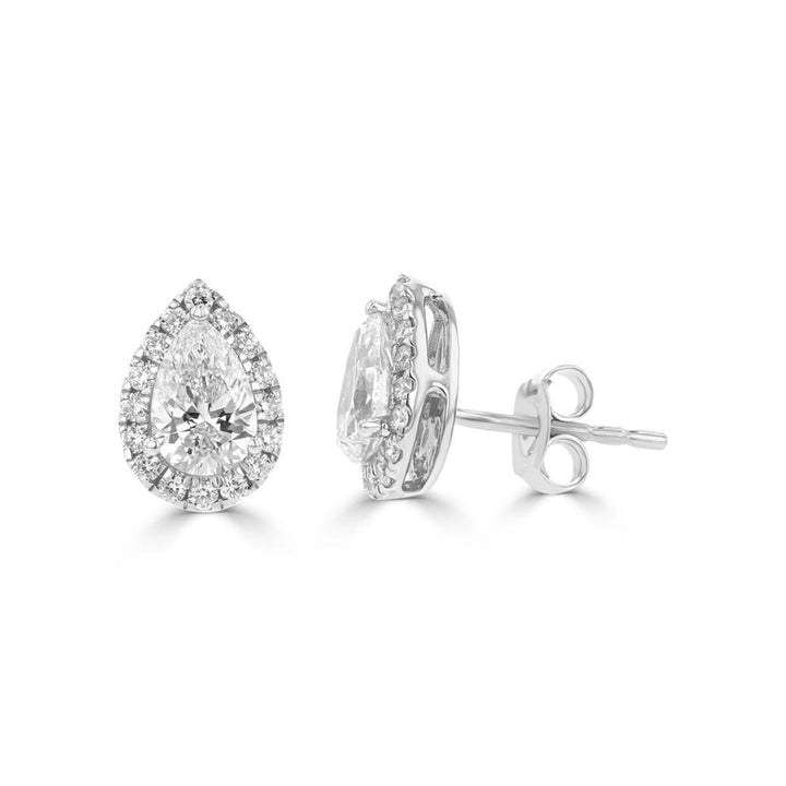 Pear Halo Earrings